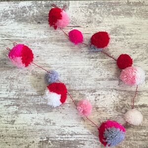 ⭐️3 for $15 or 5 for $25 Item - Valentine’s Day Large Pom Pom Garland